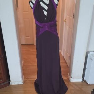 Nicole Miller Deep Purple Backless Dress